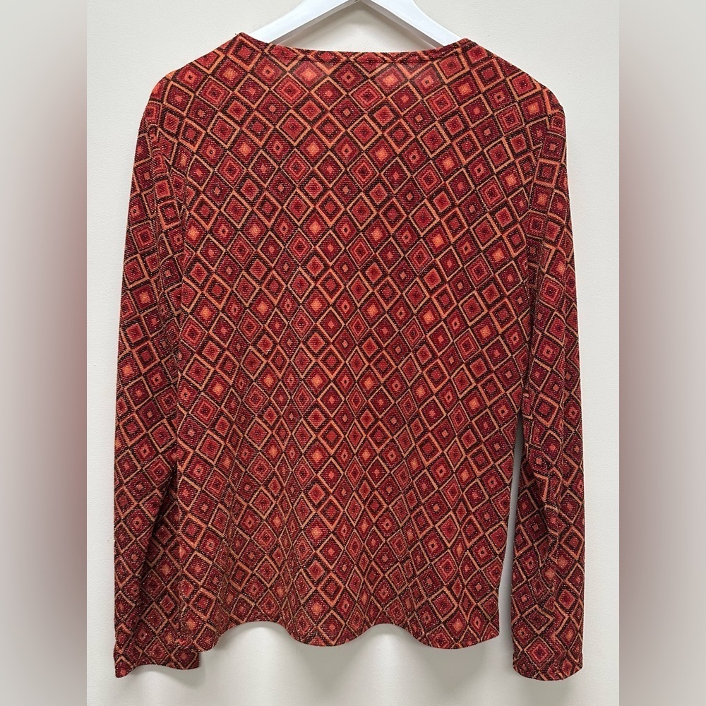Vintage Fashion Bug 90’s Y2K Grunge Art Deco Hippie Top Shirt Tee Blouse Sz L - Picture 6 of 7